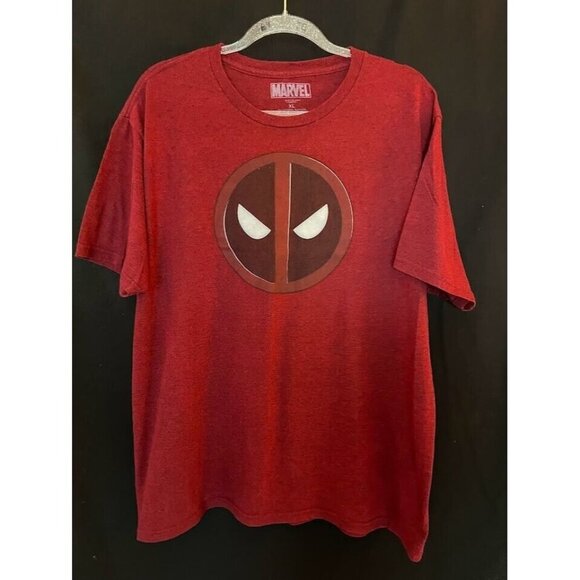 Marvel Other - Marvel Mens Deadpool Iconic Logo Maroon Shirt size XL Cotton Comics Wade Wilson
